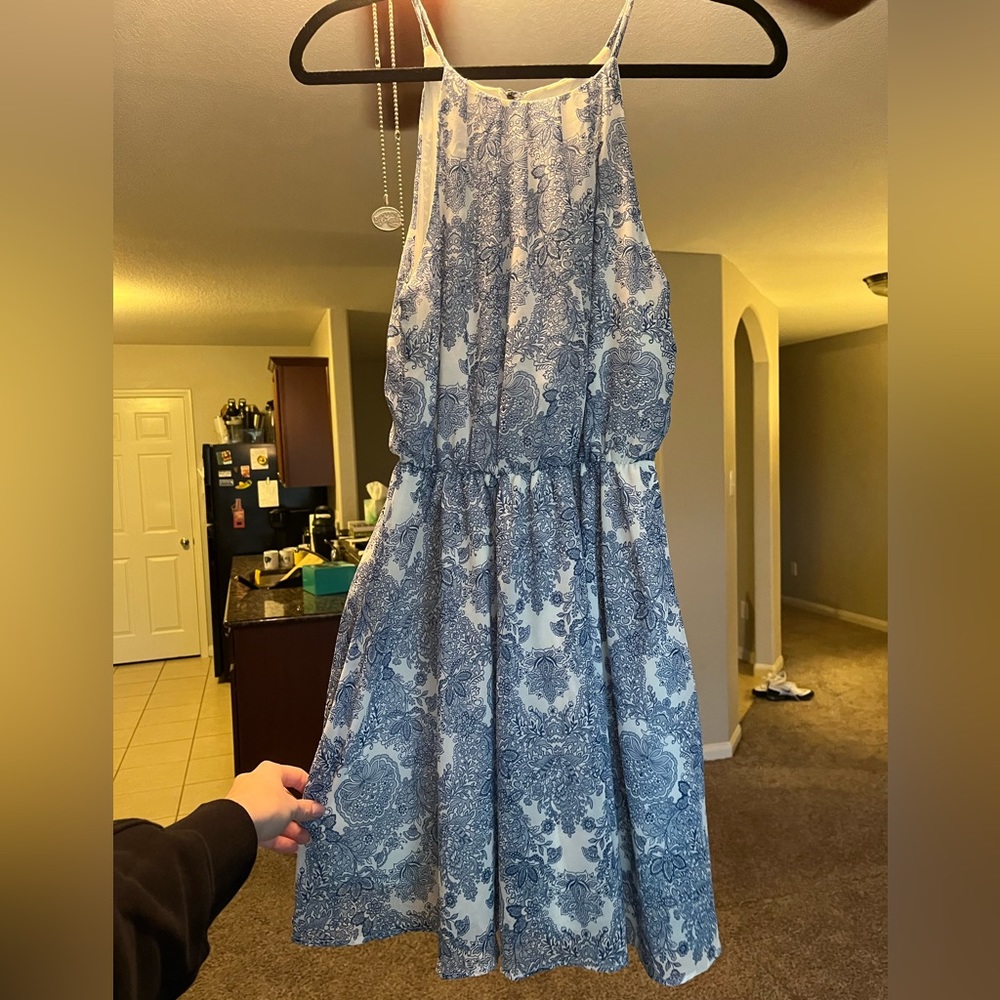 Halter Blue Paisley Dress